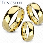 Tungsten Carbide Gold IP Shiny Finish Traditional Wedding Band; Comes with Free Gift Box (13)