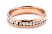 Fantastic 6mm Rose Gold Surgical Stainless Steel Unisex CZ Wedding Band, Included a Gift Box and Pouch. (8)