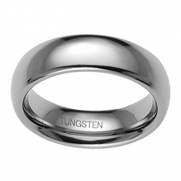 3MM Tungsten Carbide Domed Silver White Polished Classic Women's Wedding Band