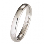 White Tungsten Carbide 4mm Polished Classic Wedding Ring Band (6.5)