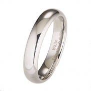 White Tungsten Carbide 5mm Polished Classic Wedding Ring Band (7.5)