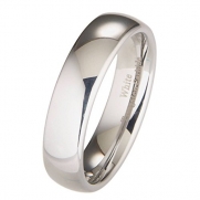 White Tungsten Carbide 6mm Polished Classic Wedding Ring Band (10)