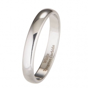 White Tungsten Carbide 3mm Polished Classic Wedding Ring Band (7)