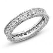 925 Sterling Silver Cubic Zirconia CZ Vintage Milgrain Eternity Band Ring Sz 4