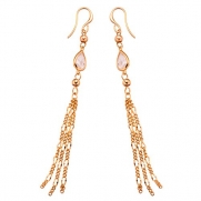 Romantic Time Women's Dangle-earrings Rose Gold Heart Figaro Ear Tassel Chain