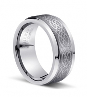 8mm Men's Celtic Knot Tungsten Carbide Comfort Fit Wedding Band Ring (10.5)