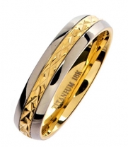 5mm 18K Gold Plated Wedding Ring Grade 5 Titanium Band Comfort Fit Size 7.5