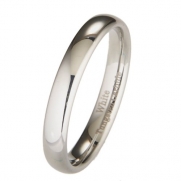 White Tungsten Carbide 4mm Polished Classic Wedding Ring Size 5.5