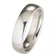 White Tungsten Carbide 6mm Polished Classic Wedding Ring Size 4