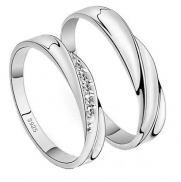 Infinite U Fashion Love Waves Shape 925 Sterling Silver Couples/lovers Rings for Wedding Band/Anniversary/Engagement/Promise -Male/Female Options, Ring Size From 5 to 11 (Men, Size 8) (Enable to Engrave Your Own Words)