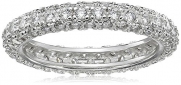 Sterling Silver All-Around Pave Cubic Zirconia Ring (1.4 cttw), Size 6