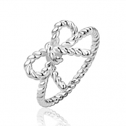 SunIfSnow 925 Silver Plated Twisted Rope-Shape Unique Bow Ring Girls Accessories 8