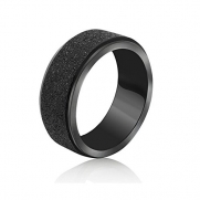 Cheo Rish-Fashion Titanium Stainless Steel Dull Polish Concise Rotatable Couples rings