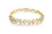 Girl Era 18K Gold Waves Sapphire Bracelet Diamond-Cut Accent Tennis Bracelet(white)