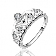 SunIfSnow Womens US and European Style High-grade Full Diamond Crown Rings 7