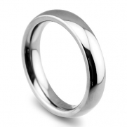 Bright and High Strength Domed Titanium Ring Classic Wedding Bands 4mm (6)