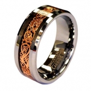 Rose Gold Celtic Dragon 8mm Tungsten Unisex Wedding Band Ring CJTU534-7