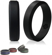 Silicone Wedding Ring by Knot Theory (Black, Size 7.5-8) ★6mm Band for Superior Comfort, Style, and SafetyÂ