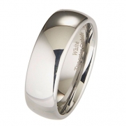 White Tungsten Carbide 8mm Polished Classic Wedding Ring Size 8.5